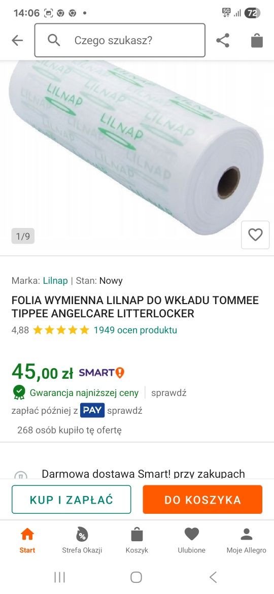 Kosz na pieluchy tommeetippee + worki gratis