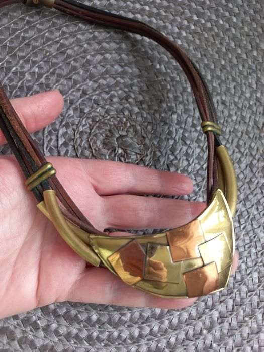 Szwecja naszyjnik kolia na rzemieniu ekskluzywne