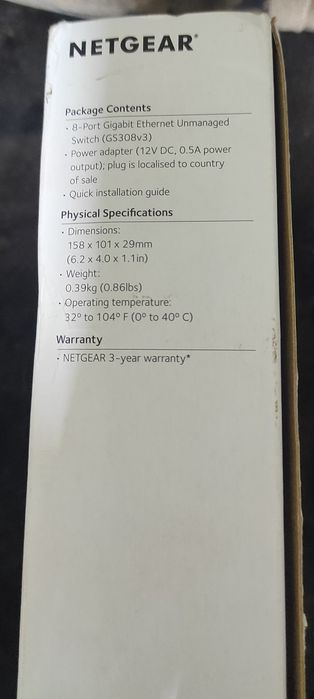 коммутатор, switch NETGEAR GS308-300uks с 8 портами Gigabit