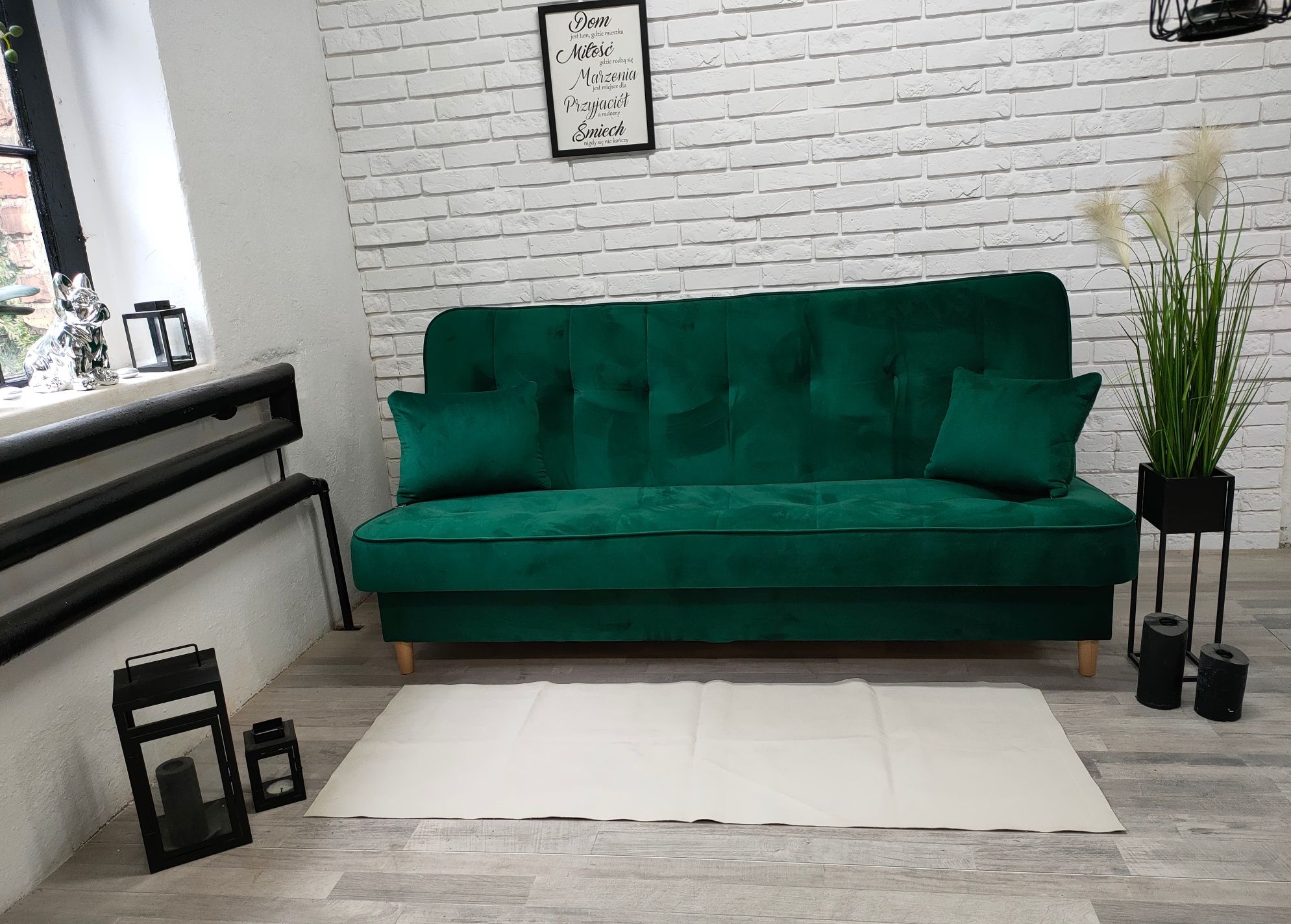 IZI kanapa sofa wersalka dwuosobowa, rozkładana, welur