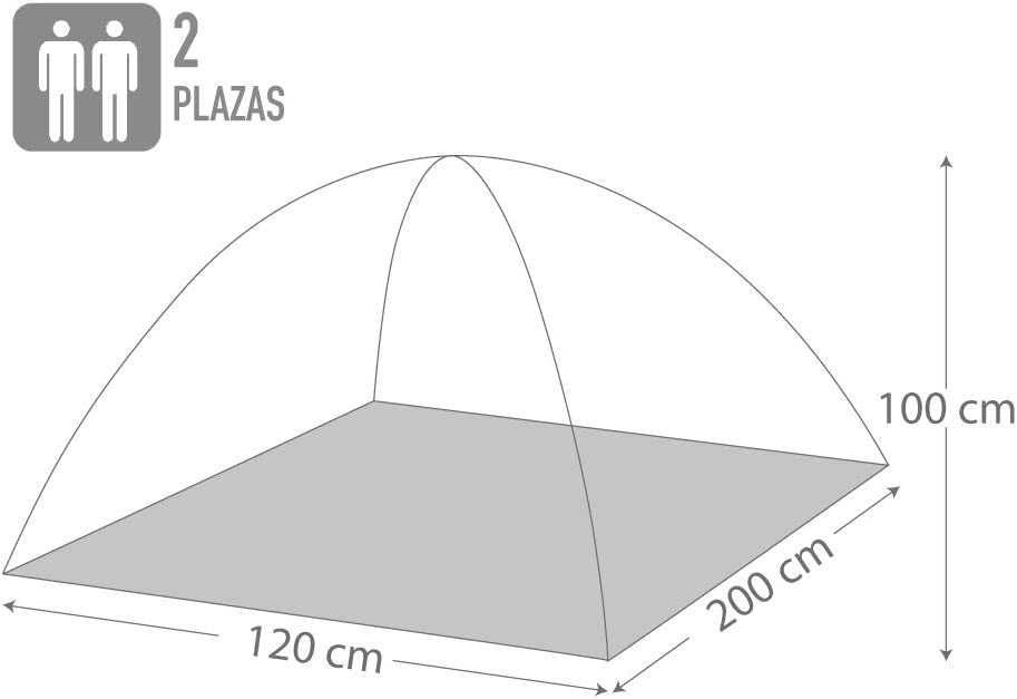 Tenda campismo iglu, 2 pessoas, multicolorido, 200 x 120 x 100 cm