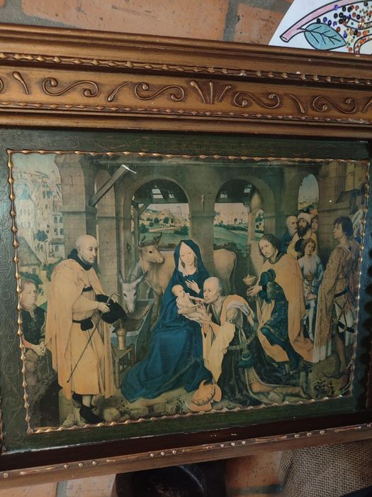 Quadro religioso antigo.
Quadro lindíssimo com desenhos religiosos...c