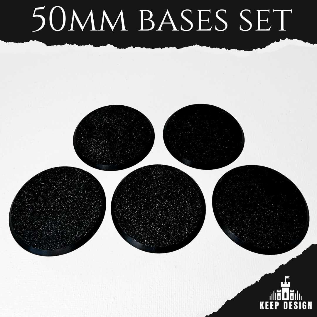 Podstawki okrągłe 50mm – czarne, PLA, teksturowane