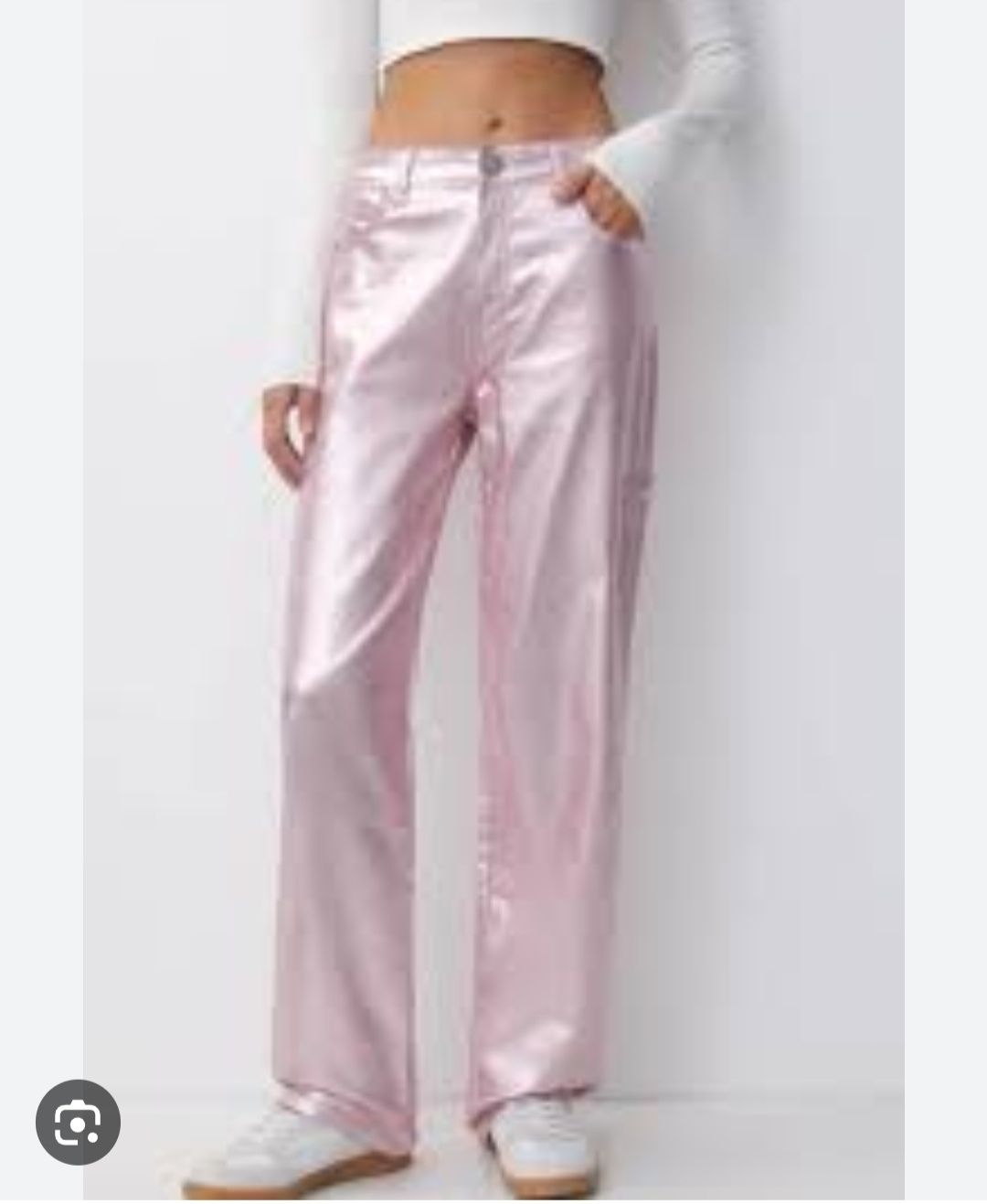 Różowe metaliczne spodnie carpenter xs
