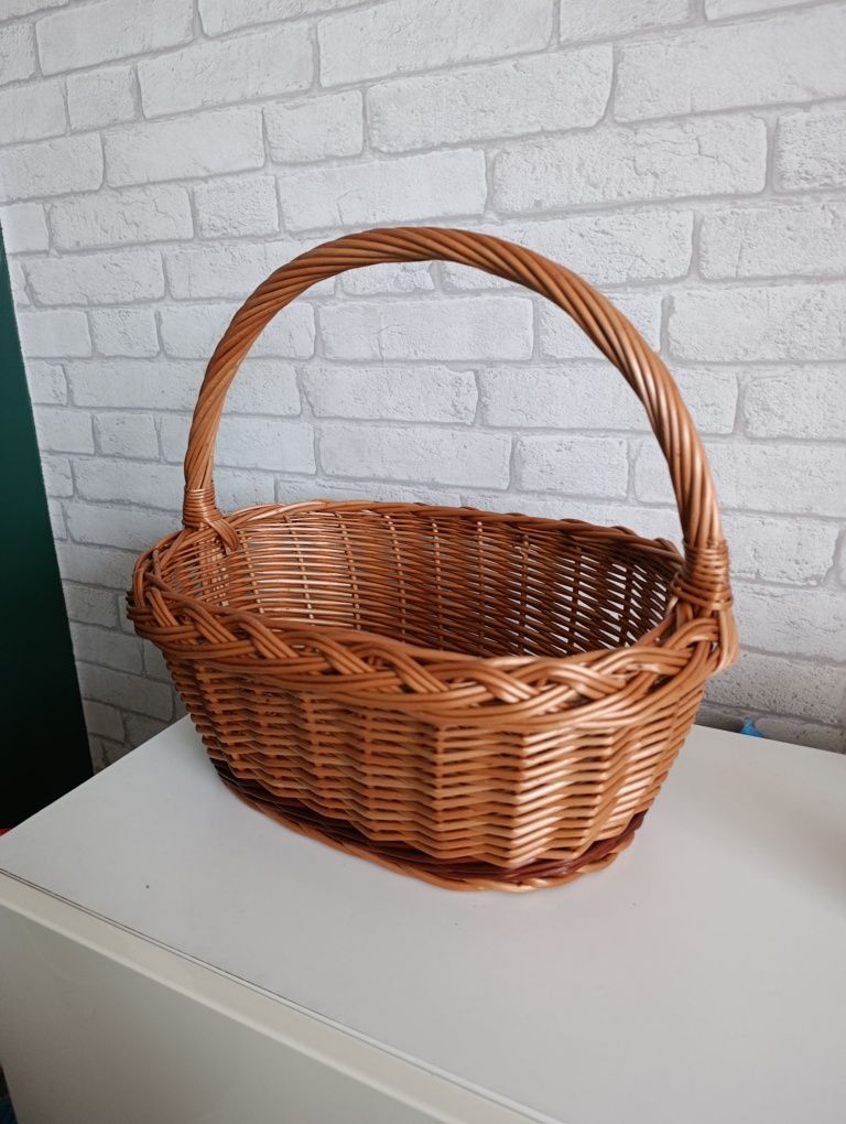 Kosz wiklinowy na zakupy grzyby koszyk prezentowy piknikowy