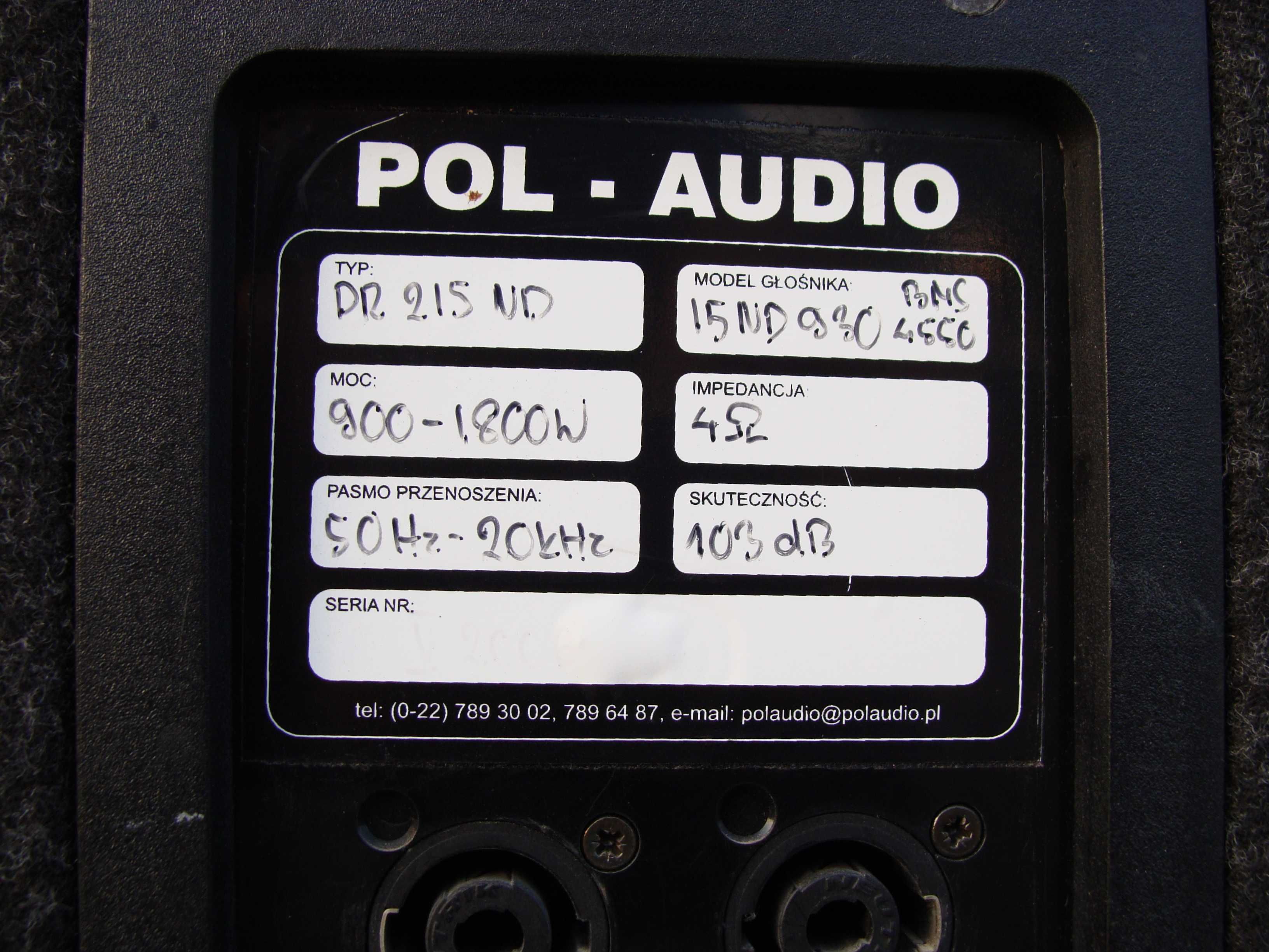 Monitor Pol-Audio DR 215 ND drum fill 1000W 4 om 2x15ND 930 i BMS 4550