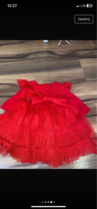 Piekna sukienka z kokardka 74 80 raz założona