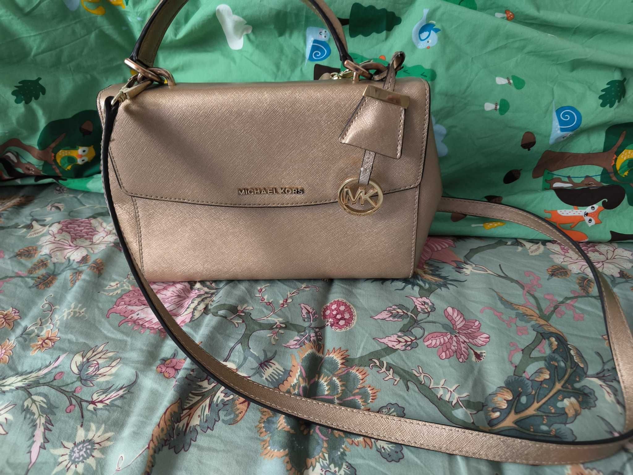 Torebka Michael Kors Metallic Gold Skóra Mini Ava