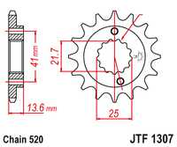 JT ZĘBATKA przednia JTF1307.15 KAWASAKI ZX6R 03-06 promocja