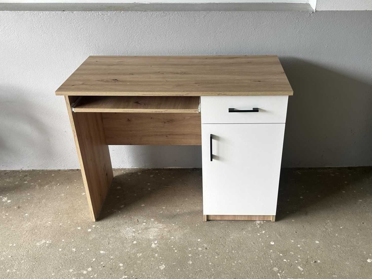 NOWE Biurko Dąb Artrisan+ Białe Fronty