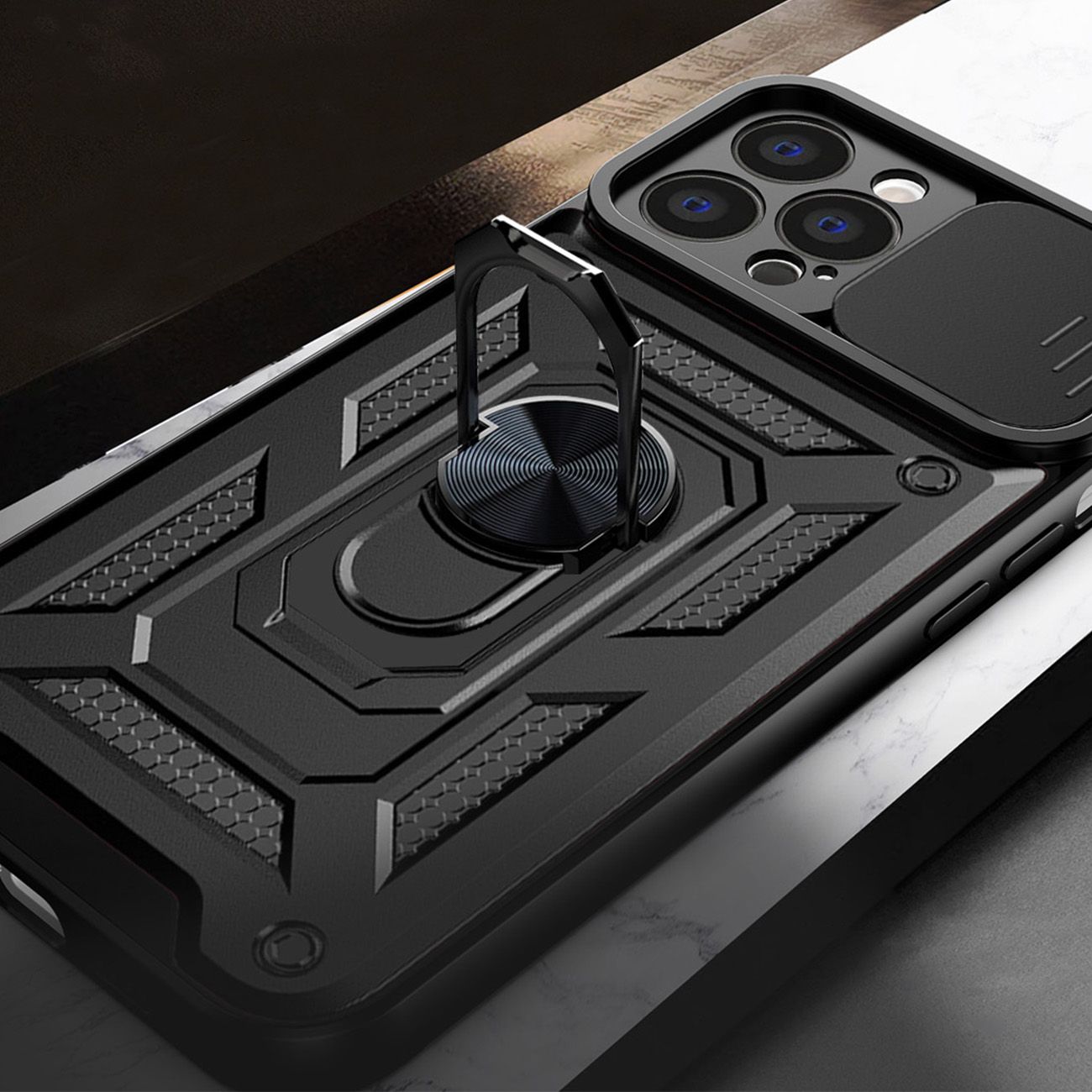 Etui Pancerne iPhone 15 Pro CamShield z Podstawką