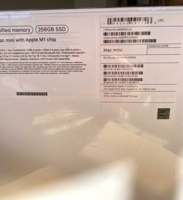 Mac Mini M1 – 8GB RAM / 256GB SSD – Novo, Selado
