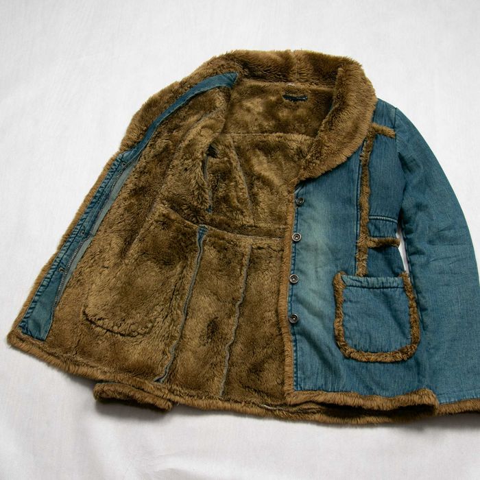 y2k Penny Lane Denim Coat kurtka jeansowa z futerkiem S ocieplana