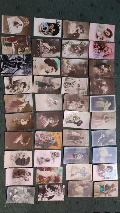 95 Postais Românticos antigos - Circulados