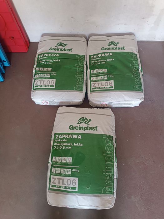 Sprzedam 3 worki zaprawy tynkarskiej Greinplast