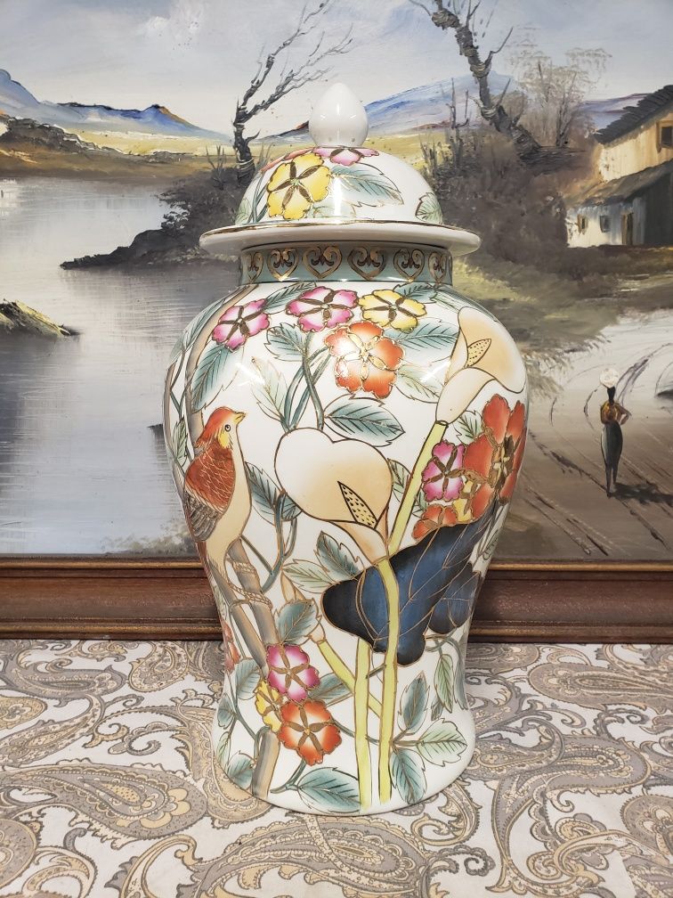 belíssimo jarrão pintado à mão