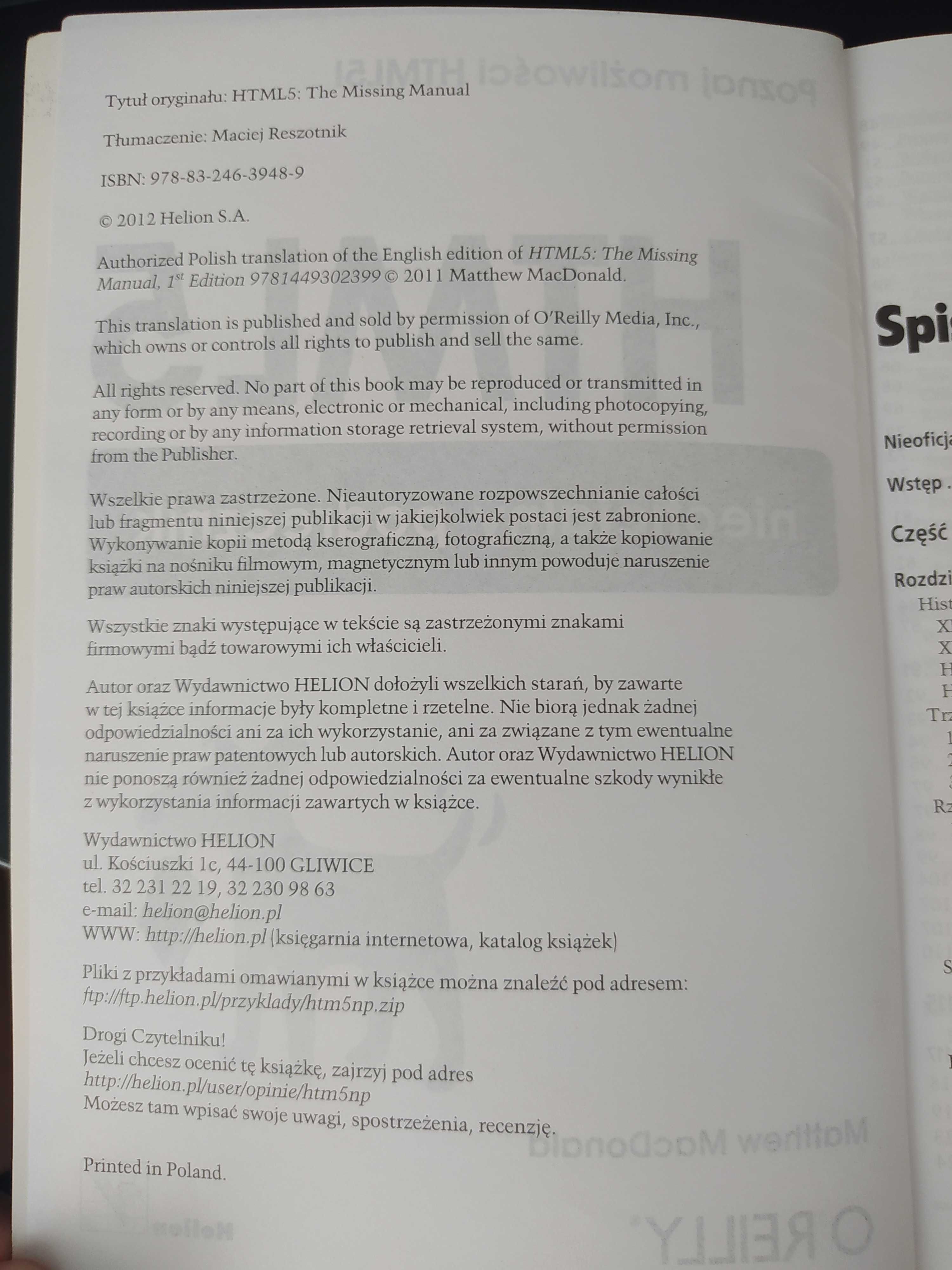Książka HTML5 nieoficjalny podręcznik