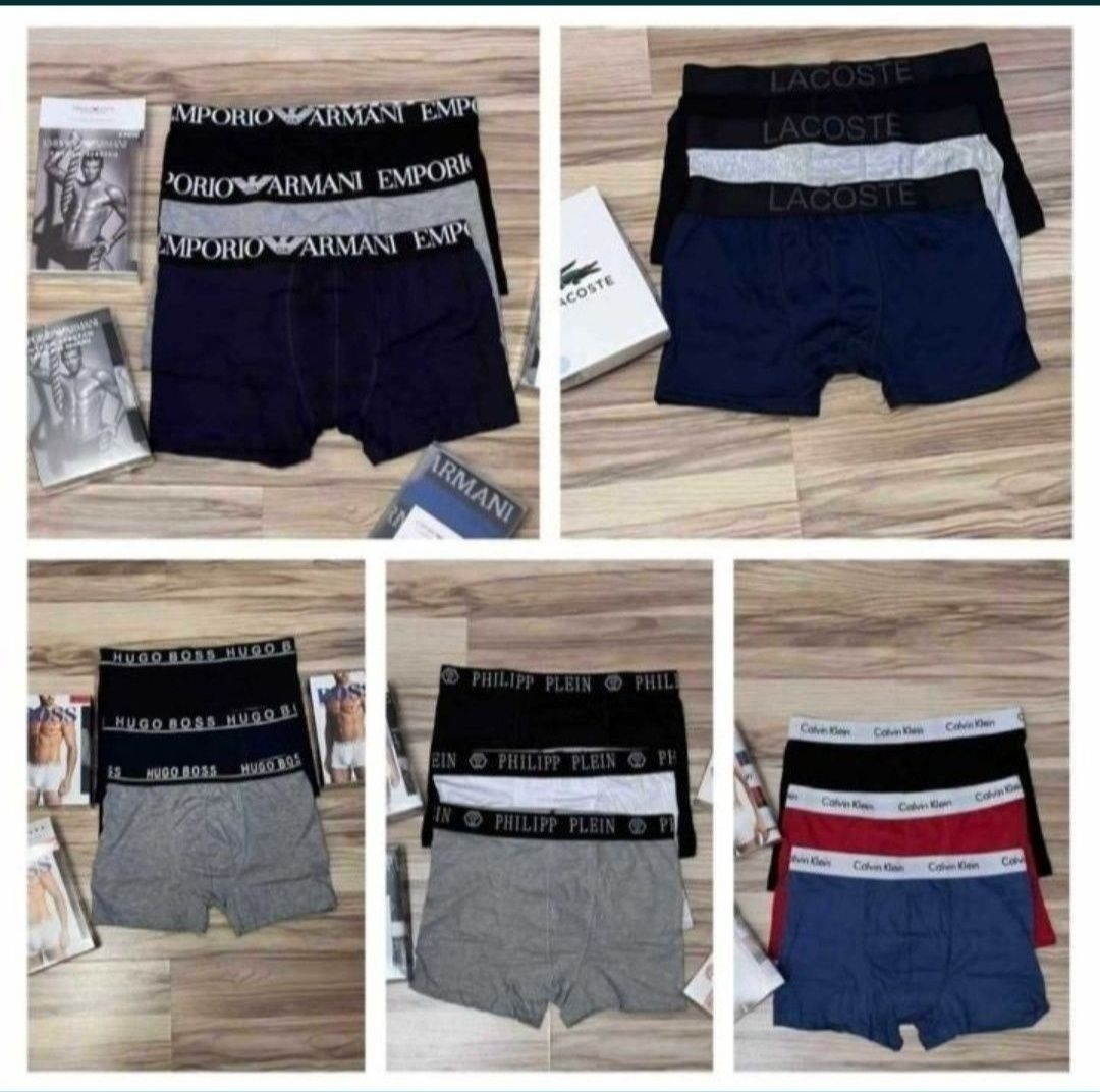 Nowe Bokserki Męskie 3pak Tommy CK Armani Lacoste Gucci Hugo Boss
