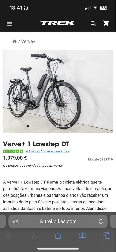 Bicicleta Trek eletrica NOVA