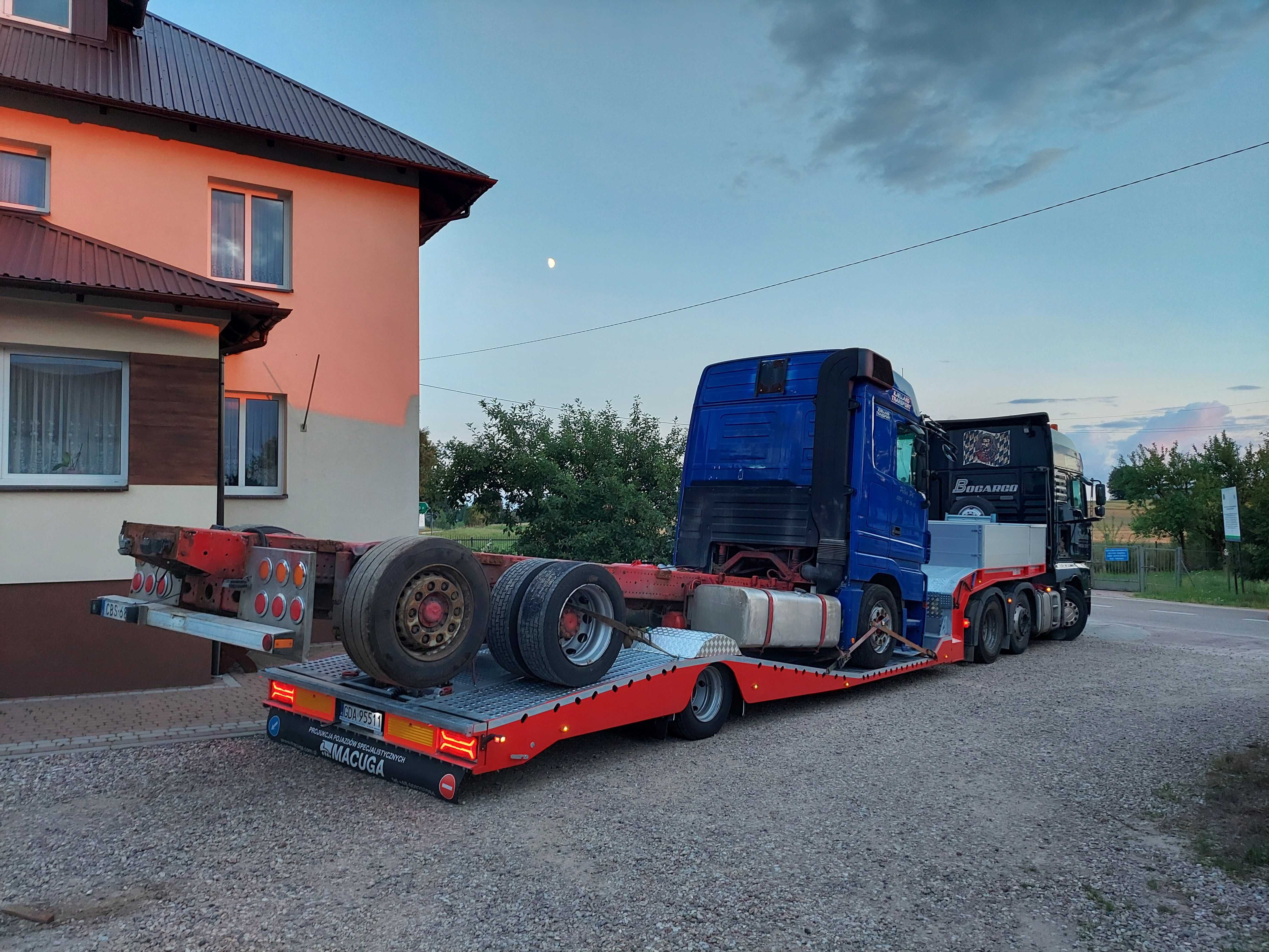 Wynajem naczepy lawety do wysokich ciężarówek Pomorskie