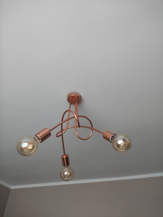 Nowoczesna lampa wisząca Edison Loft miedź 3 x 60W