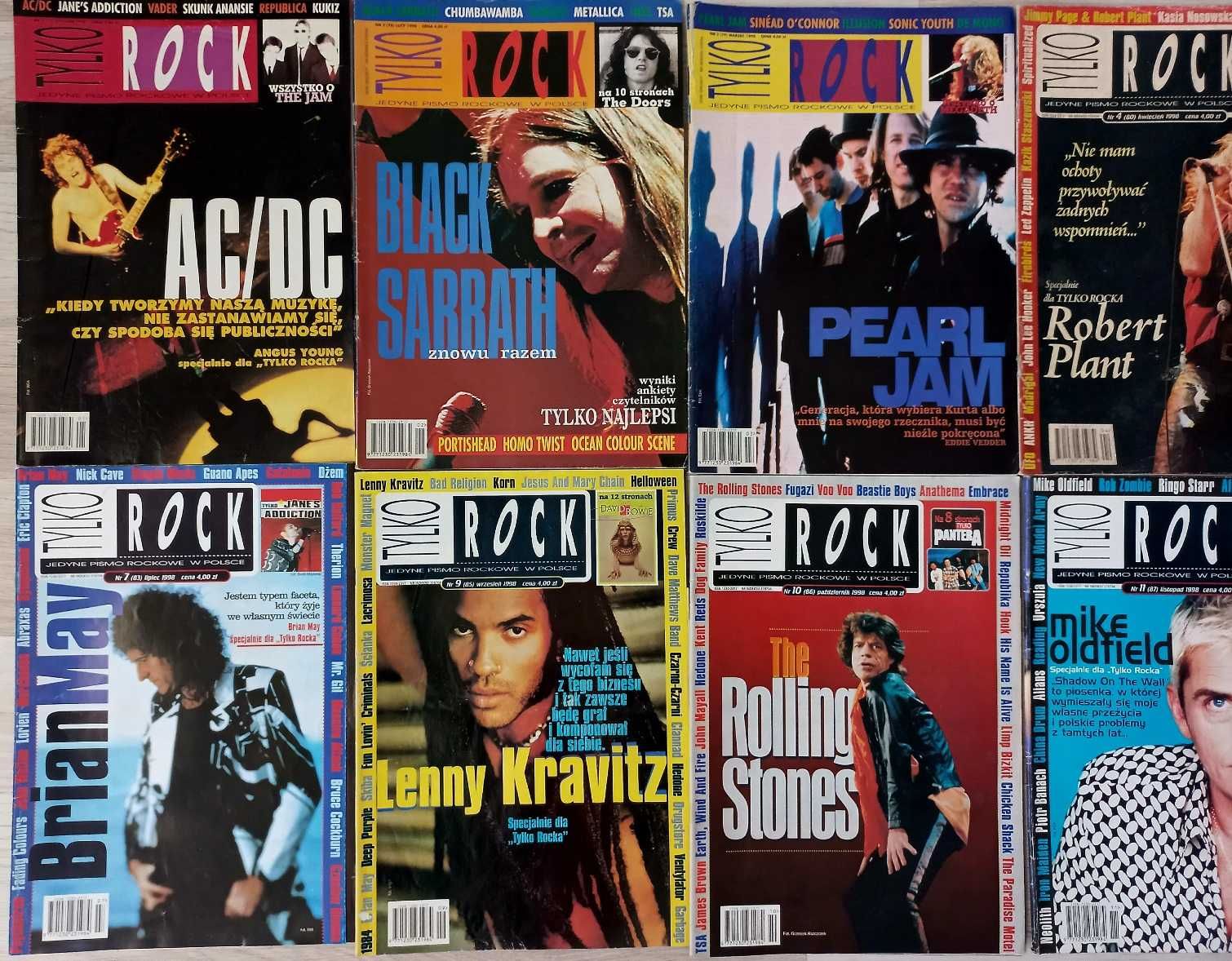 TYLKO ROCK - zestaw 10 magazynów z 1998r.