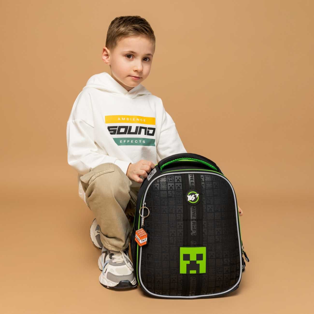 Набір Рюкзак шкільний  YES  Minecraft  + пенал+сумка+ланч майнкрафт