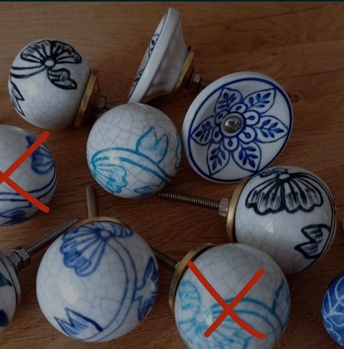 Śliczne ceramiczne gałki meblowe ręcznie malowane gałki do mebli