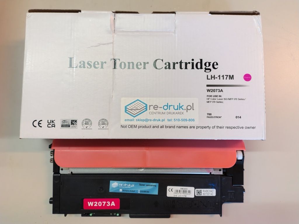 Zestaw 4xHP 117A W2070A W2071A W2072A W2073A CMYK zamienniki