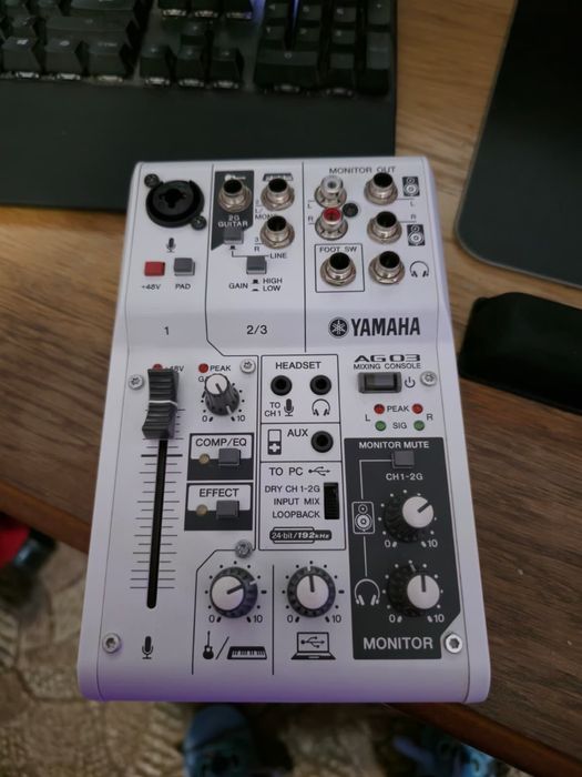 yamaha ag03 mikser audio xlr dla streamingu i nagrań