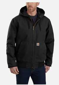 Весенняя куртка худи Carhartt Black Washed Duck Active Jacket J130-M
