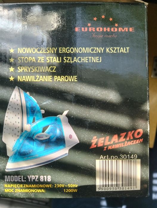 Żelazko parowe, nieużywane.