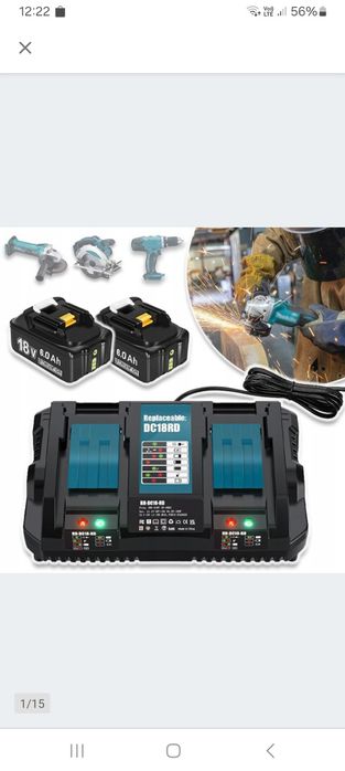 Akumulator Makita 2szt. Podwójna ładowarka.