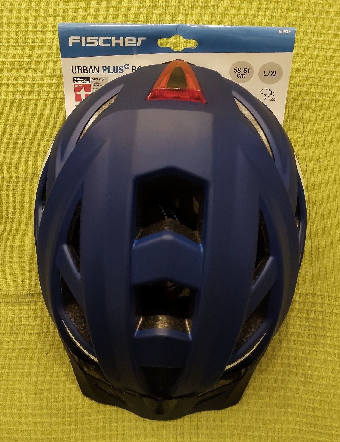 Nowy kask rowerowy FISCHER Urban Plus Boston 58-61 cm niebieski LED