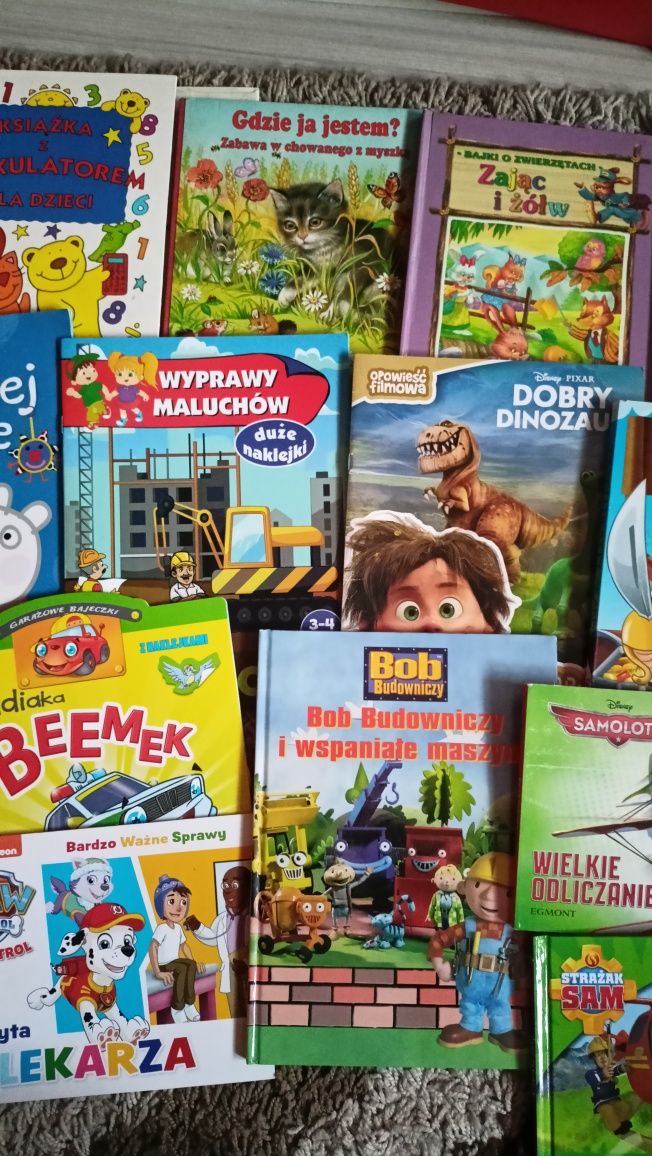 Książki psi patrol, świnka Peppa, bob budowniczy samoloty strażak Sam