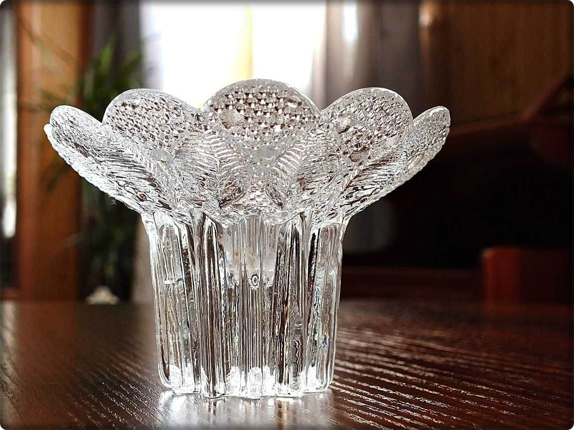 Świecznik kryształowy Medea Lausitzer Glas Oryginał DDR lata 80'
