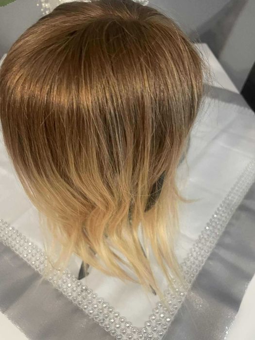 Topper/dopinka/nakładka/tupecik 100% z włosów naturalnych - blond