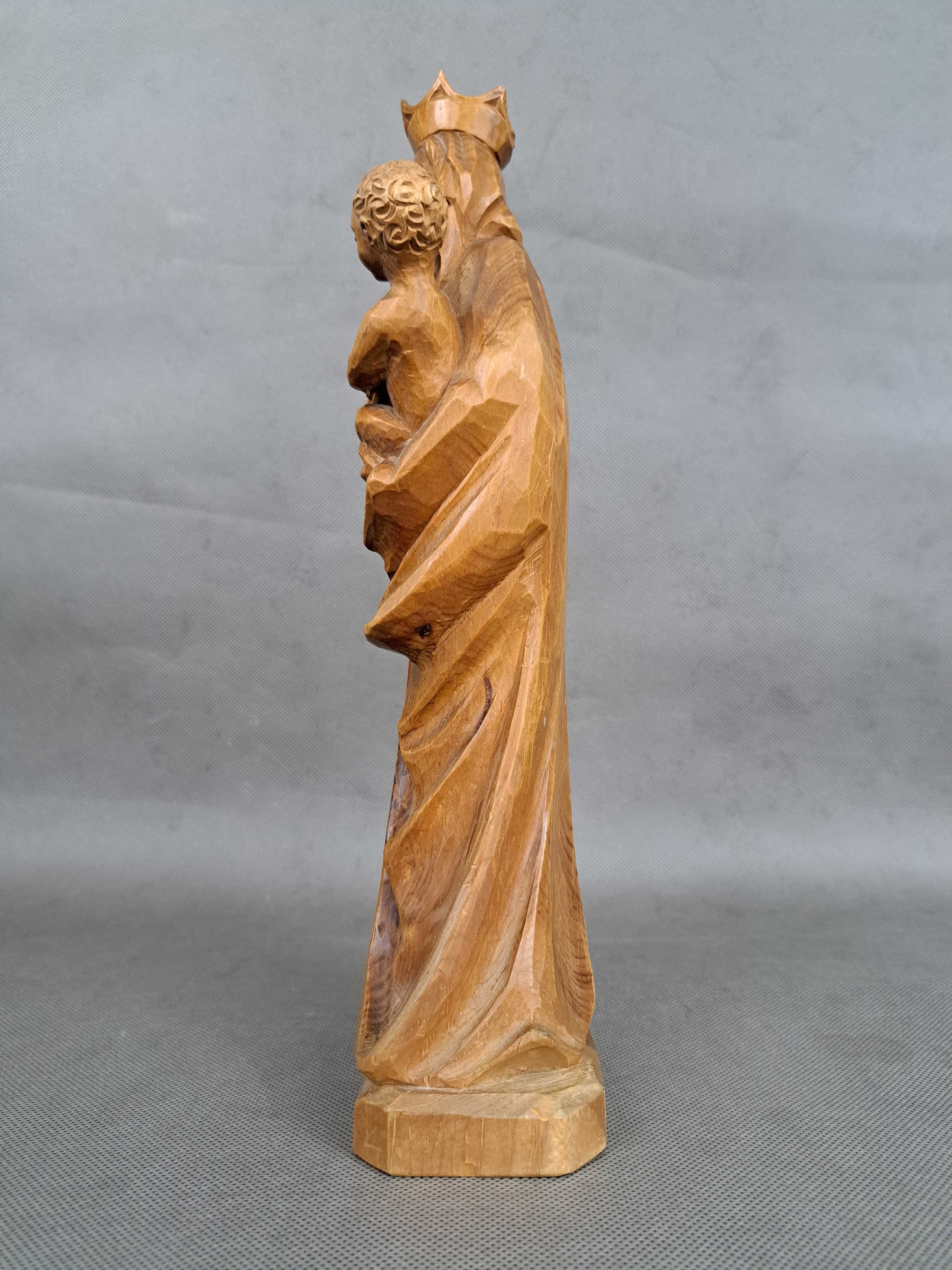 Matka Boska z Dzieciątkiem, Madonna, rzeźba drewniana, wys. 33 cm