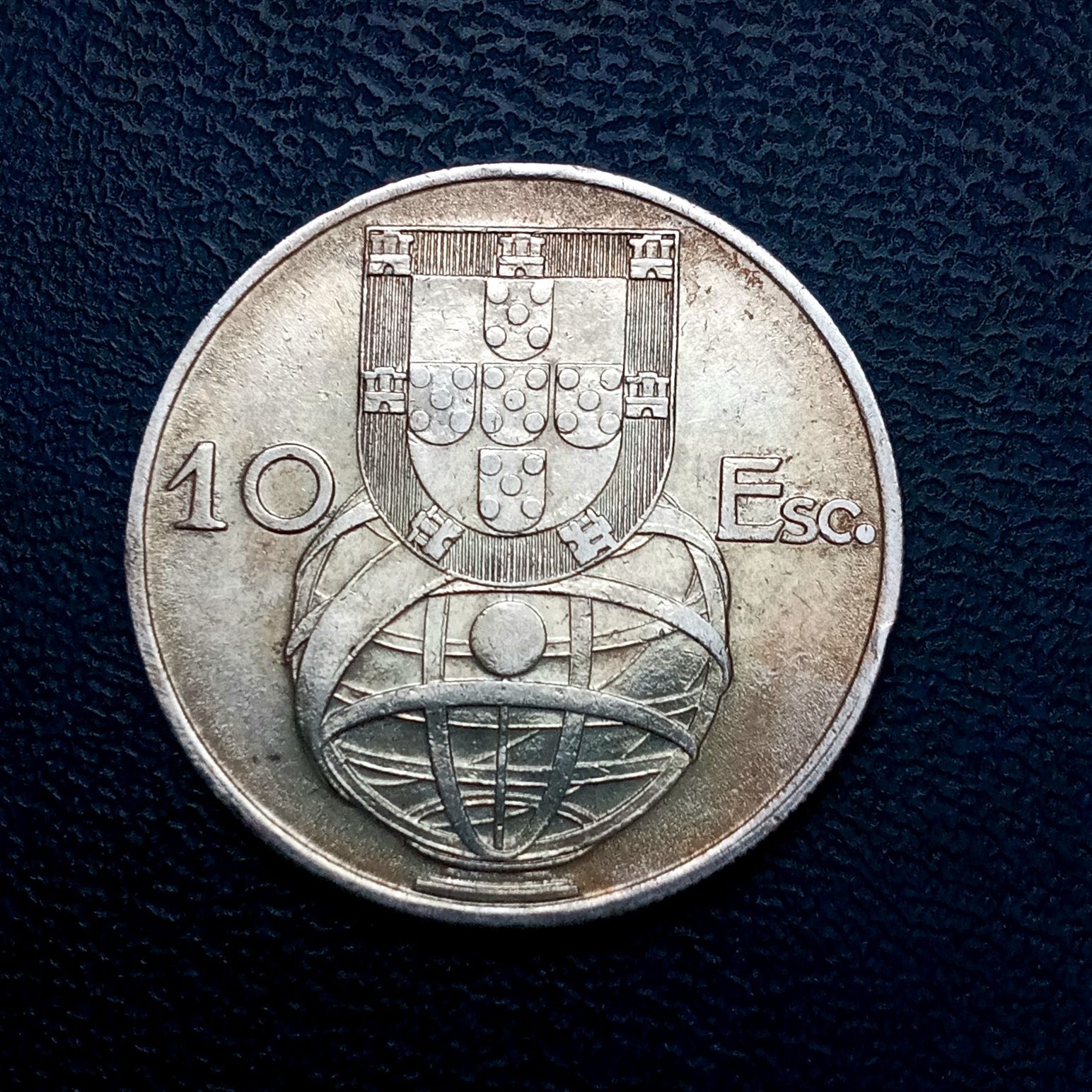 10 Ескудо 1955 р.UNC! Срібло. Португалія. Сохран!