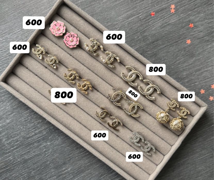 Сережки Chanel, шанель пусети з перлинами, сережки святкові