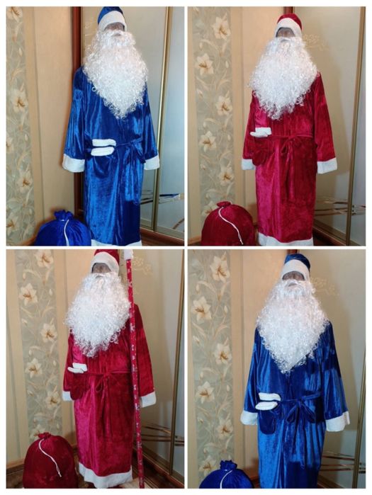 Костюм Діда Деда Мороза Снігуроньки Миколая Снегурочки Дід Дед Мороз