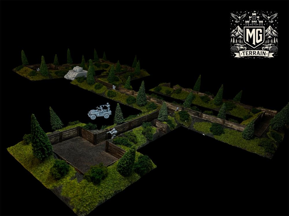 Tereny do gier bitewnych okopy modułowe makieta bolt action warlord
