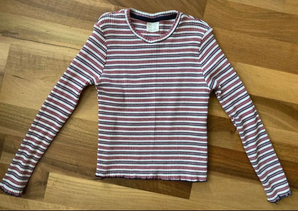 Zara bluzka Tshirt dzianiny paseczki r. 140