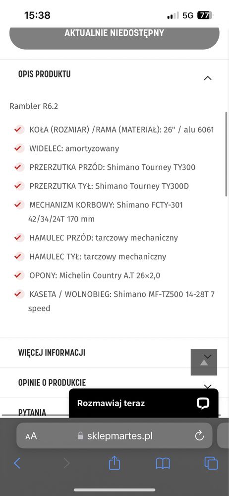 Męski rower Romet MTB R6.2