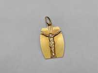 Ciekawy złoty krzyżyk / wisiorek/ męski / damski/ 585/ 0.97 gram