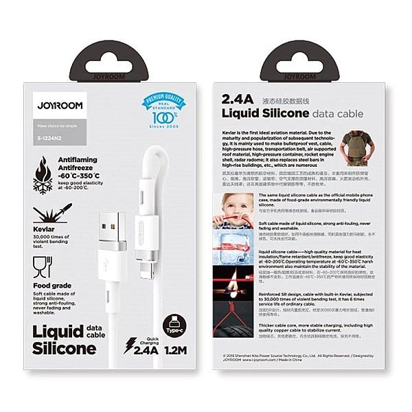 Joyroom kabel Usb - Usb Typ C 2,4a 1,2 m (s-1224n2 White)