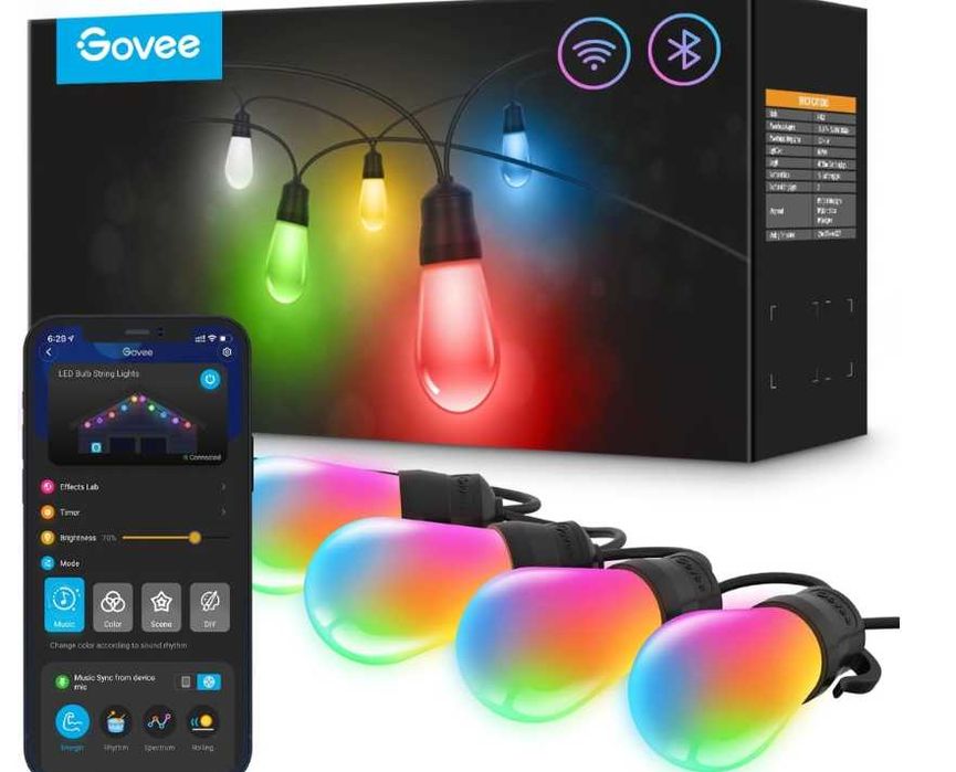 Govee H7021 RGBIC Girlanda świetlna 30m APP aplikacja Wifi