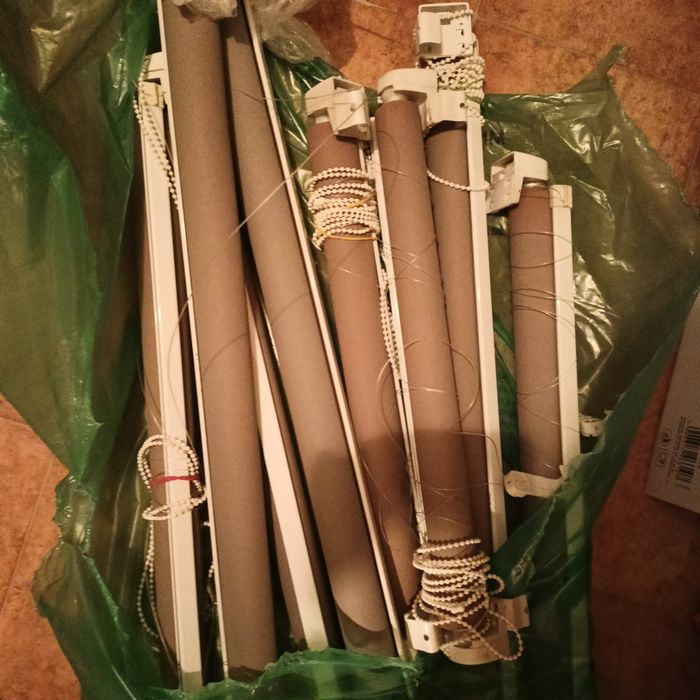 Rolety wewnętrzne materiałowe beż brąz jasny różne szerokości