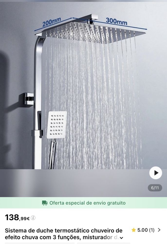 Chuveiro com 3 funções