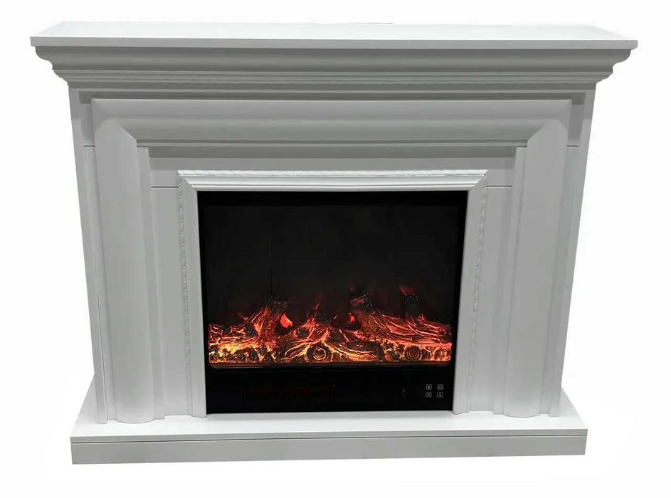 Електричний камін Elizabet White,Bluetooth,звук потріскування дров